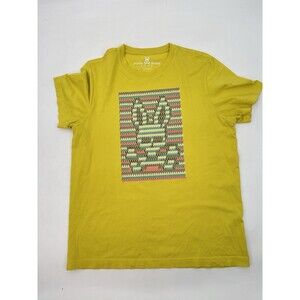 Psycho Bunny Tshirt Print Graphic Tee Lime green Short Sleeve Small